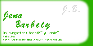 jeno barbely business card